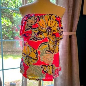 Bright Lily strapless top